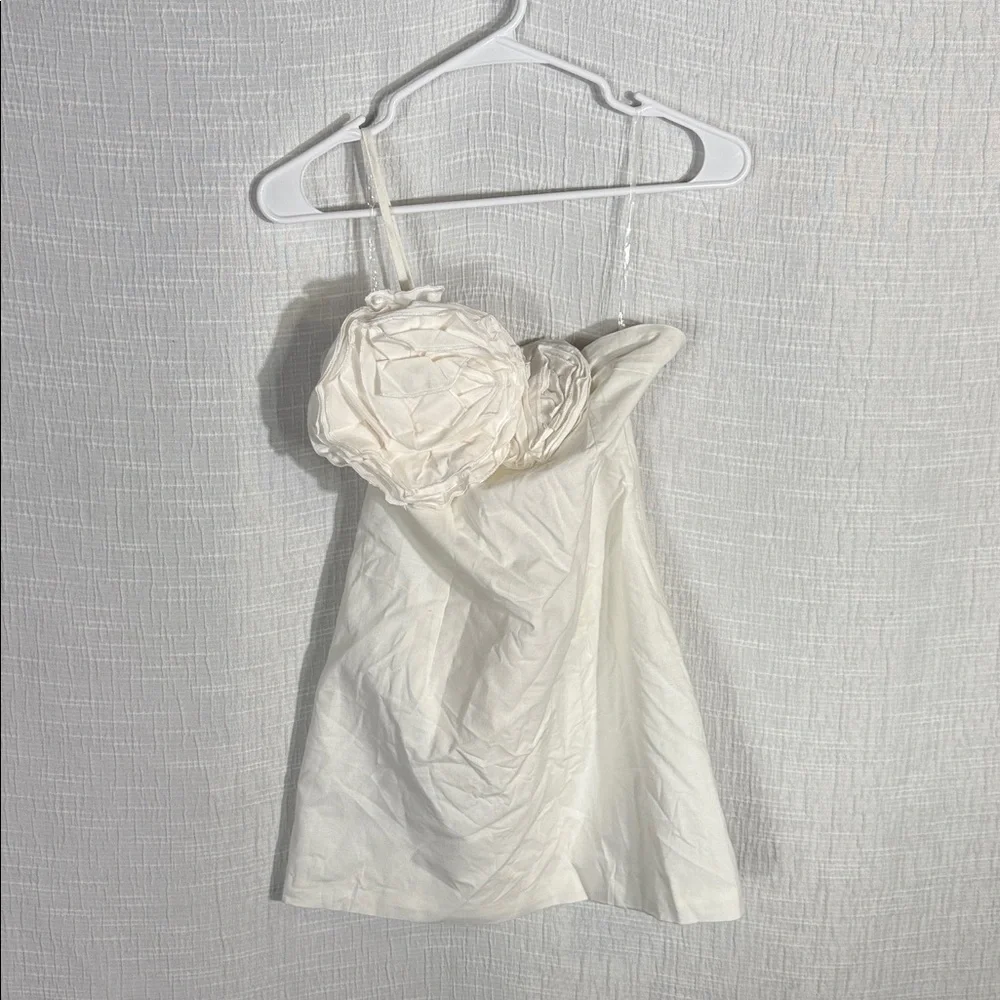 Peppermayo White elijah Mini Dress floral appliqué cotton sz 8 nwt - Picture 6 of 12